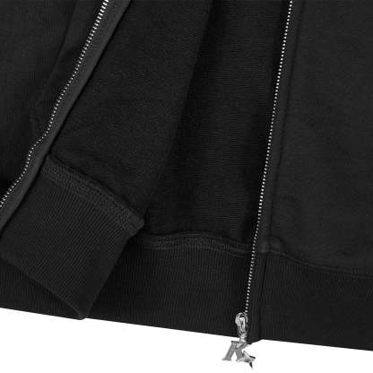 Street style Y2K pattern Full Zip Hoodie Black（Eyes Can See）-Coordom