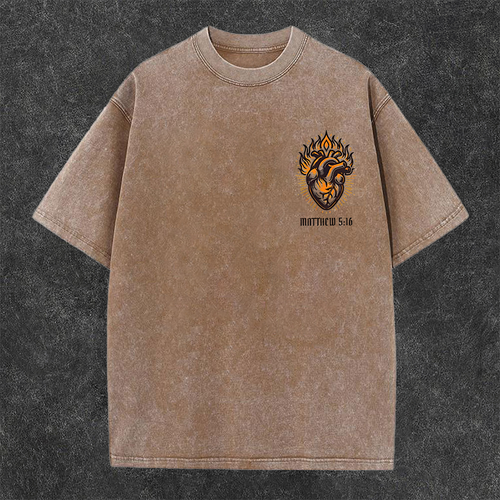 Let Your Light Shine Before Men Washed T-shirt-Coordom