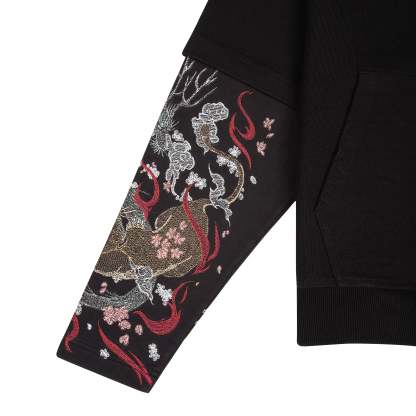 "yakuza" double sleeve Hoodie-Coordom