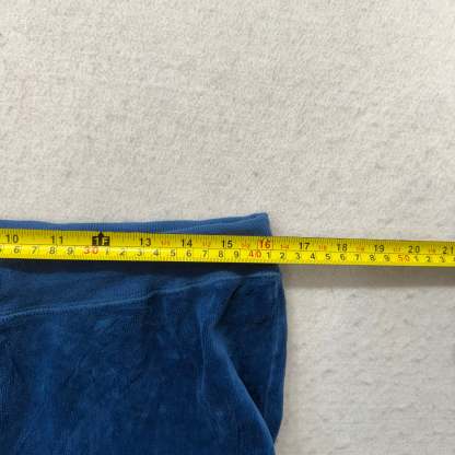 Vintage Juicy Couture Women's Sapphire Blue Velour Flared Track Pant Y2K Size L-Coordom