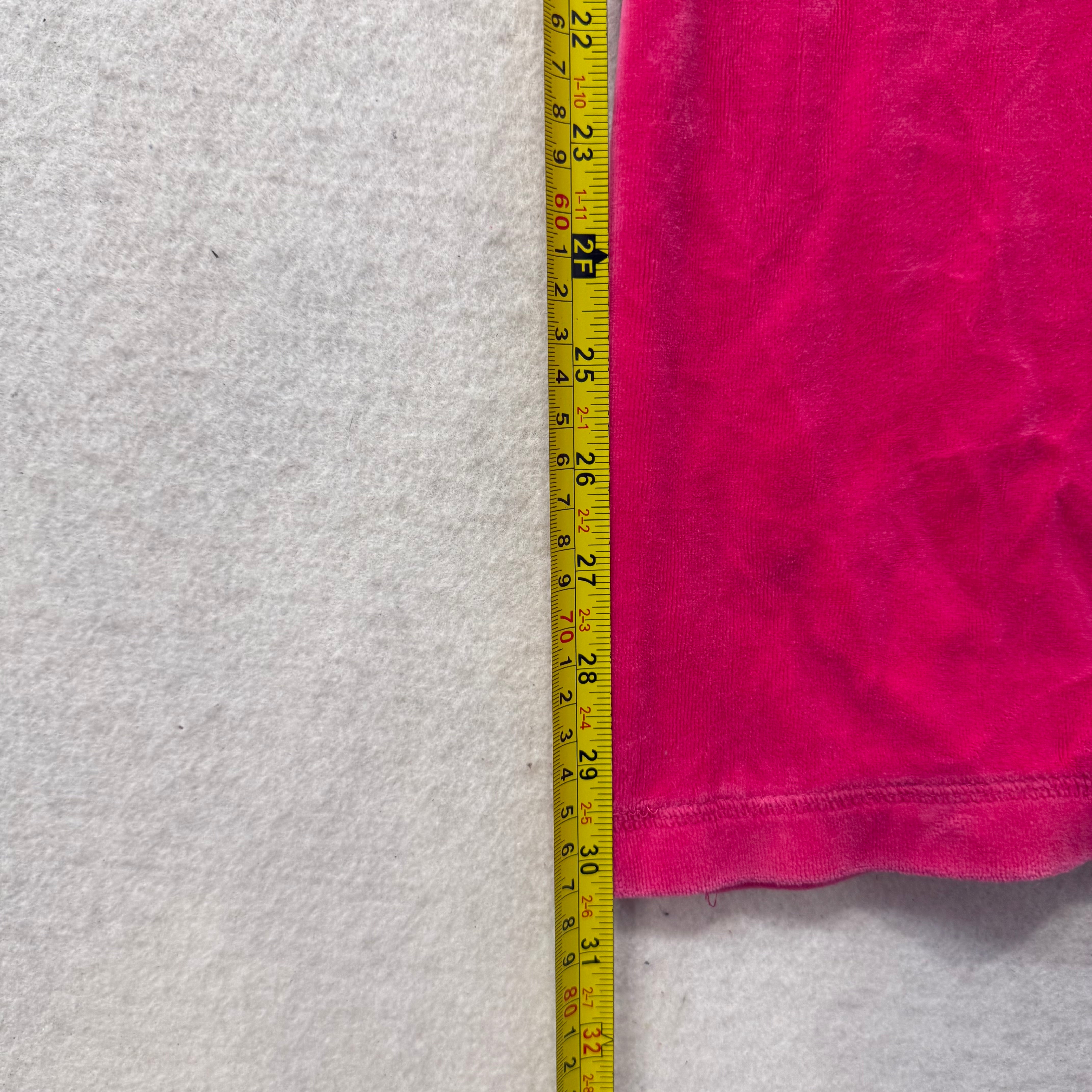 Vintage Juicy Couture Women Hot Pink Velour Flared Track Pant Flap Pocket Size L-Coordom