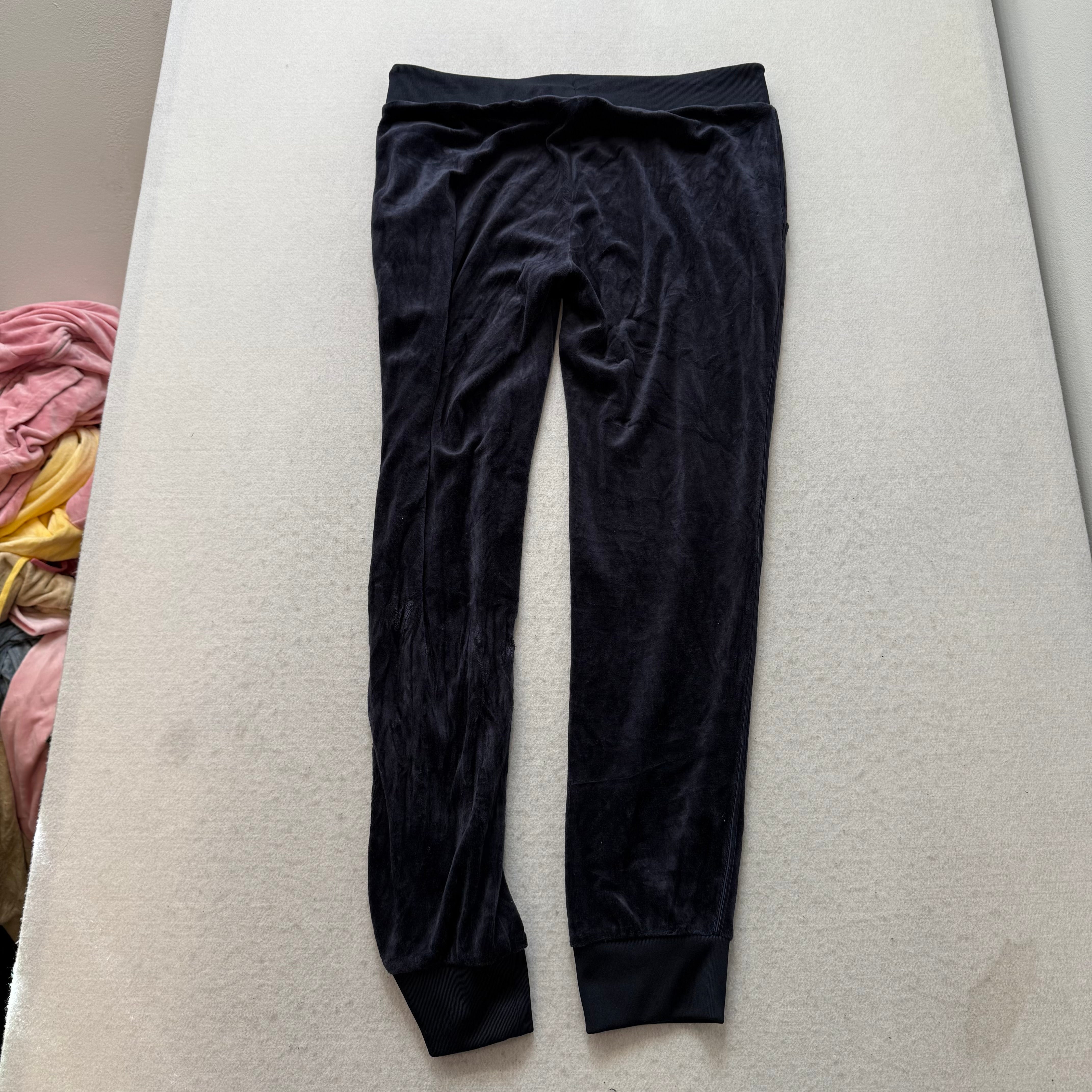 Juicy Couture navy Velour Tracksuit Set Hoodie & Drawstring Pants Size XL/M-Coordom