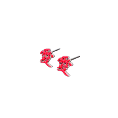 Red “gaara”Love earring-Coordom
