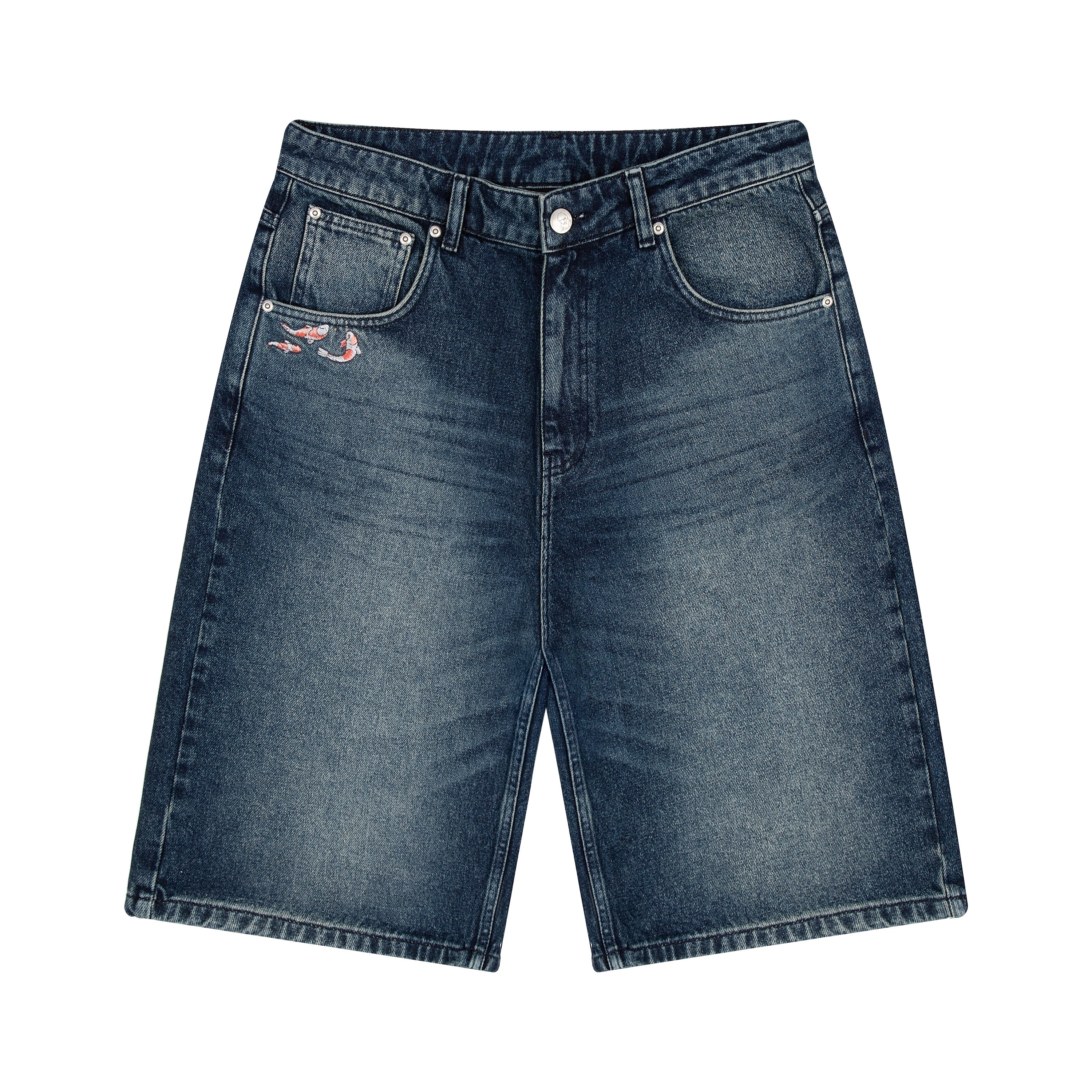 "koi fish v2" Jorts washed indigo-Coordom