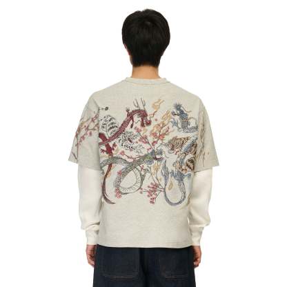 "yakuza" layered Longsleeve grey-Coordom