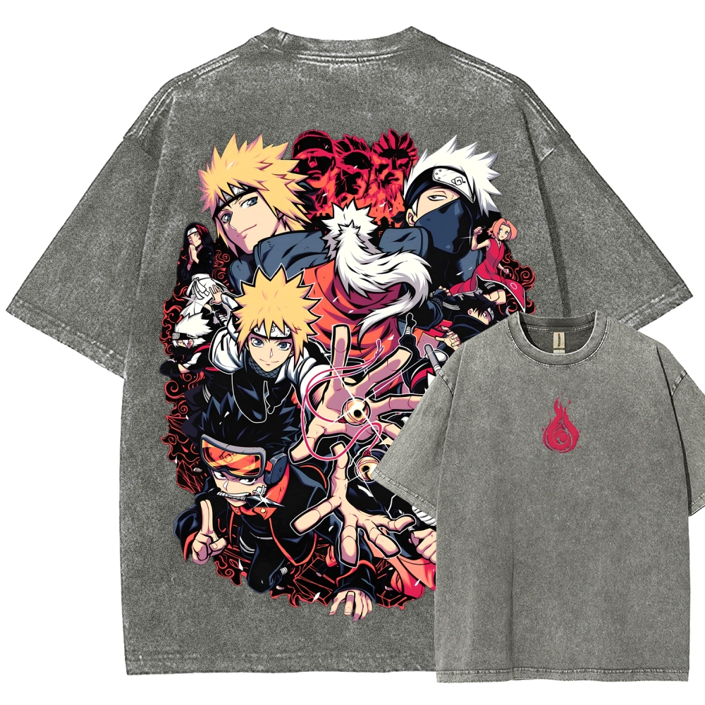 Naruto Unisex Fit Washed T-Shirt 2507030098-Coordom