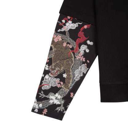 "yakuza" double sleeve Hoodie-Coordom