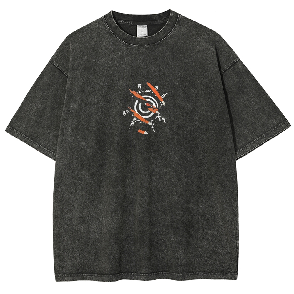 Naruto x Kurama Washed T-Shirt-Coordom