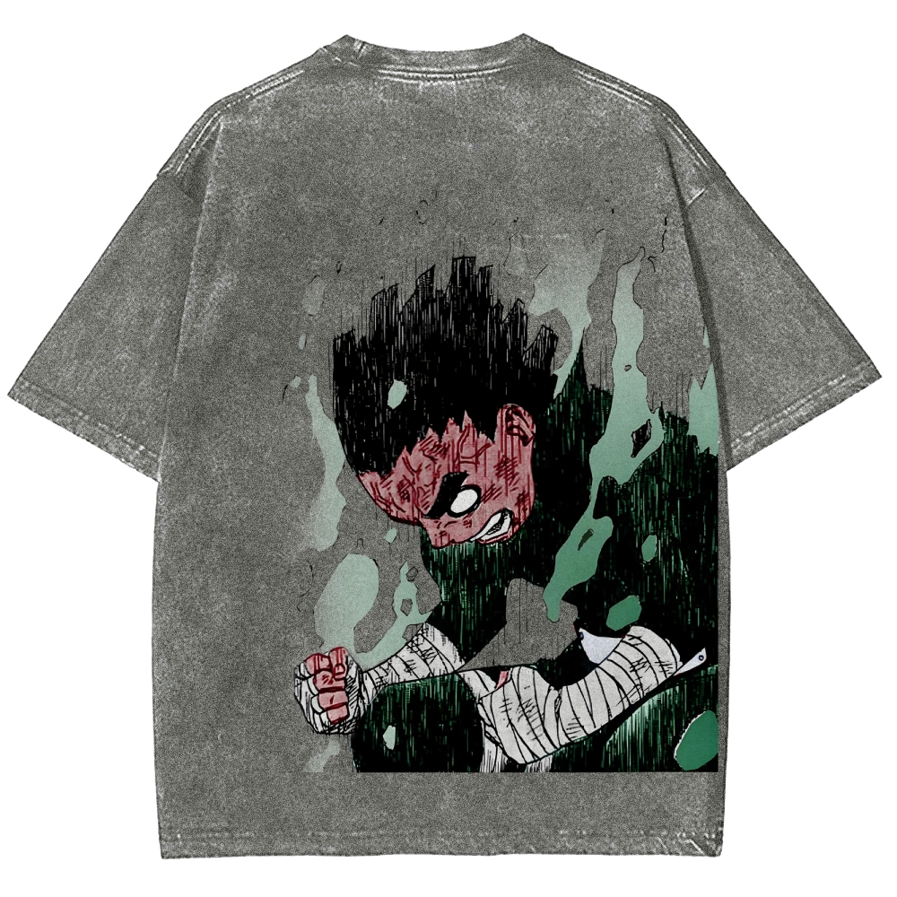 Naruto Rock Lee Unisex Fit Washed T-Shirt 2504005182-Coordom
