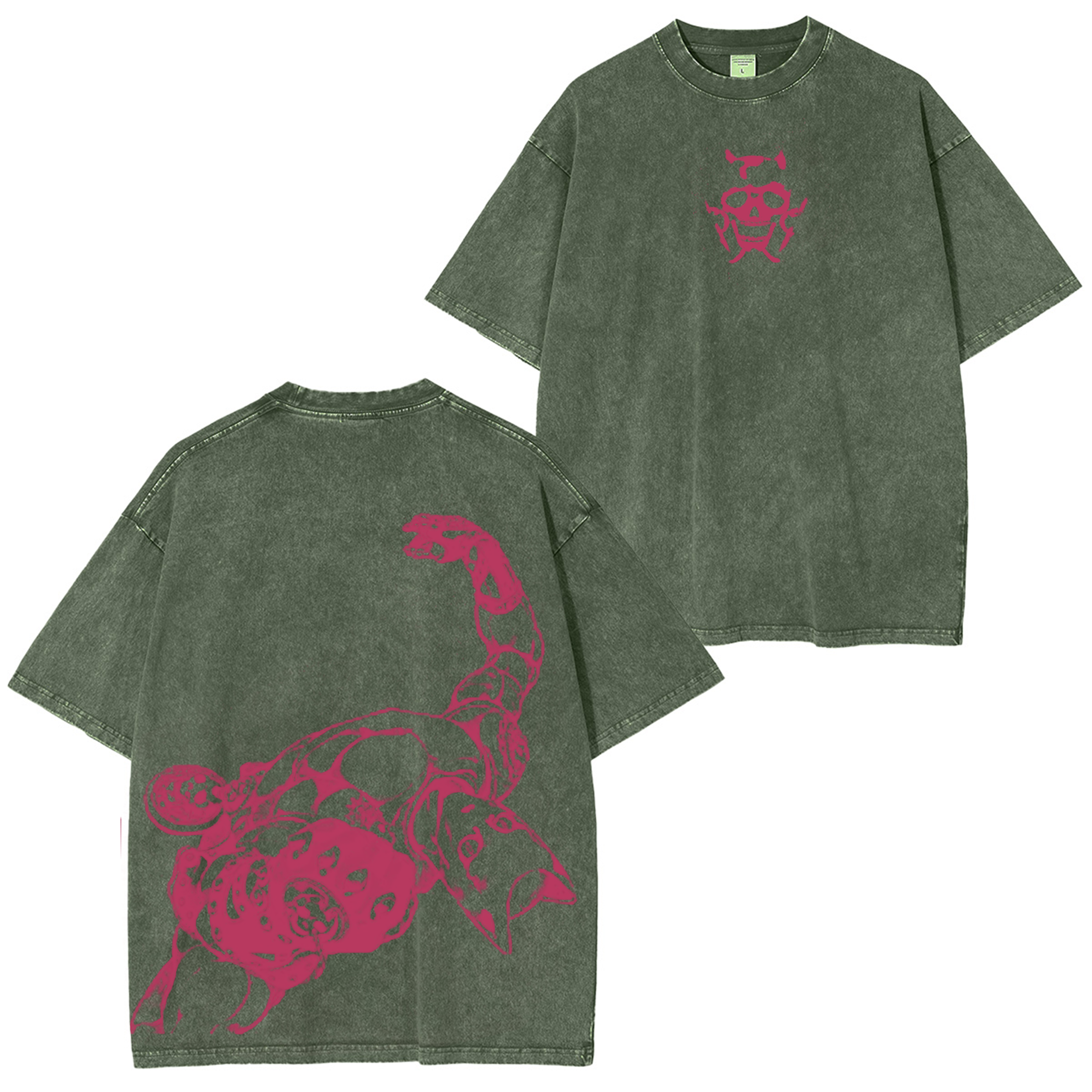Jojo's Bizarre Adventure Killer Queen Vintage Unisex Washed T-Shirt-Coordom