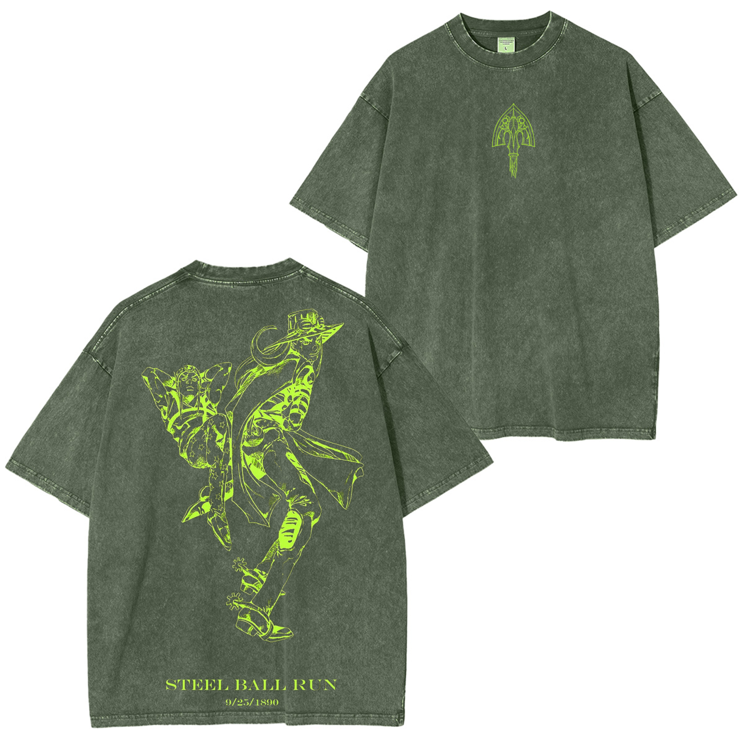 JoJo's Bizarre Adventure Vintage Unisex Washed T-Shirt-Coordom