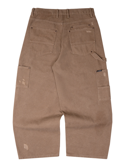 DISTRESSED DOUBLE-KNEE WORKWEAR PANTS-Coordom