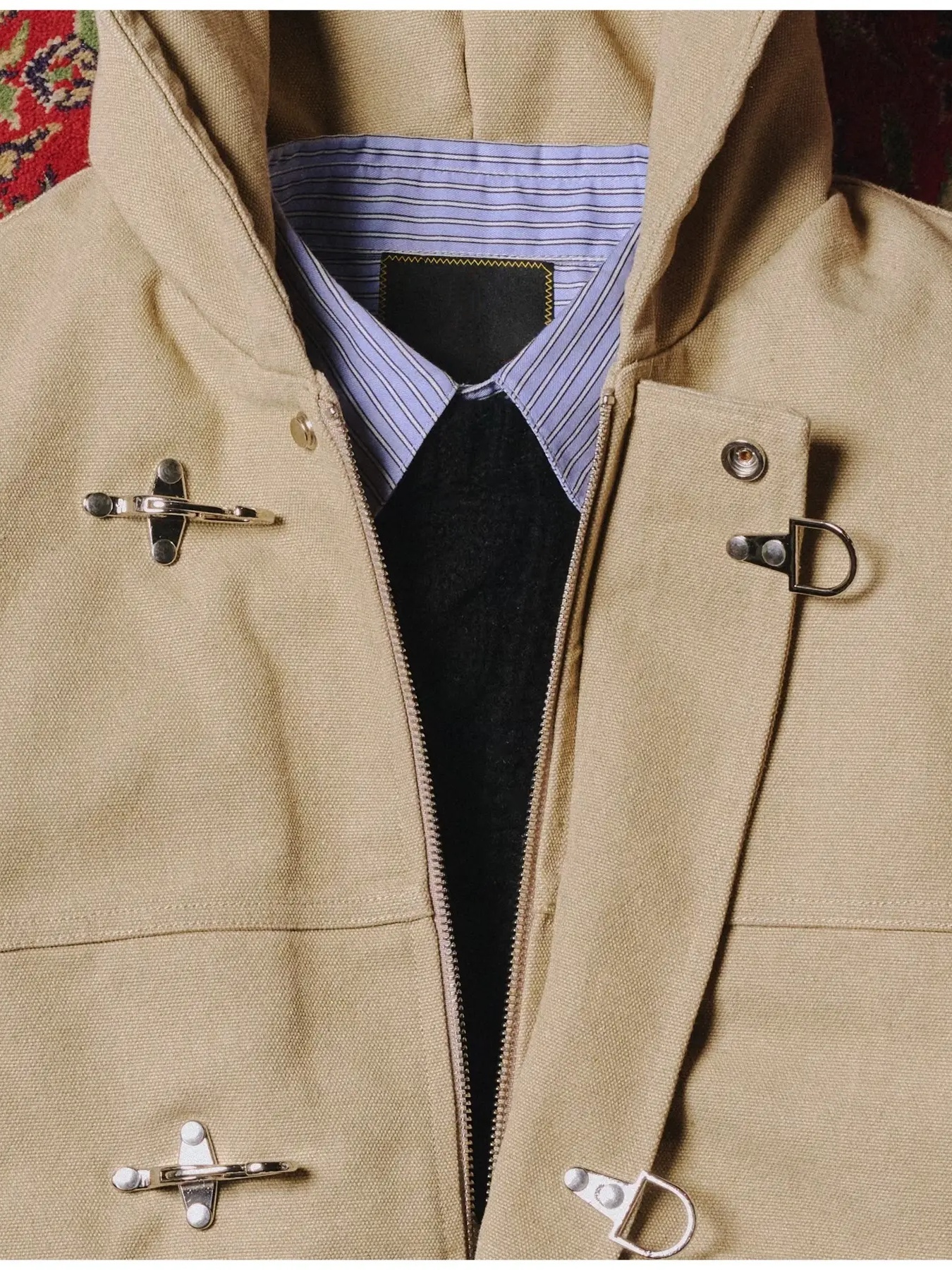 CANVAS CLASP BOMBER JACKET-Coordom