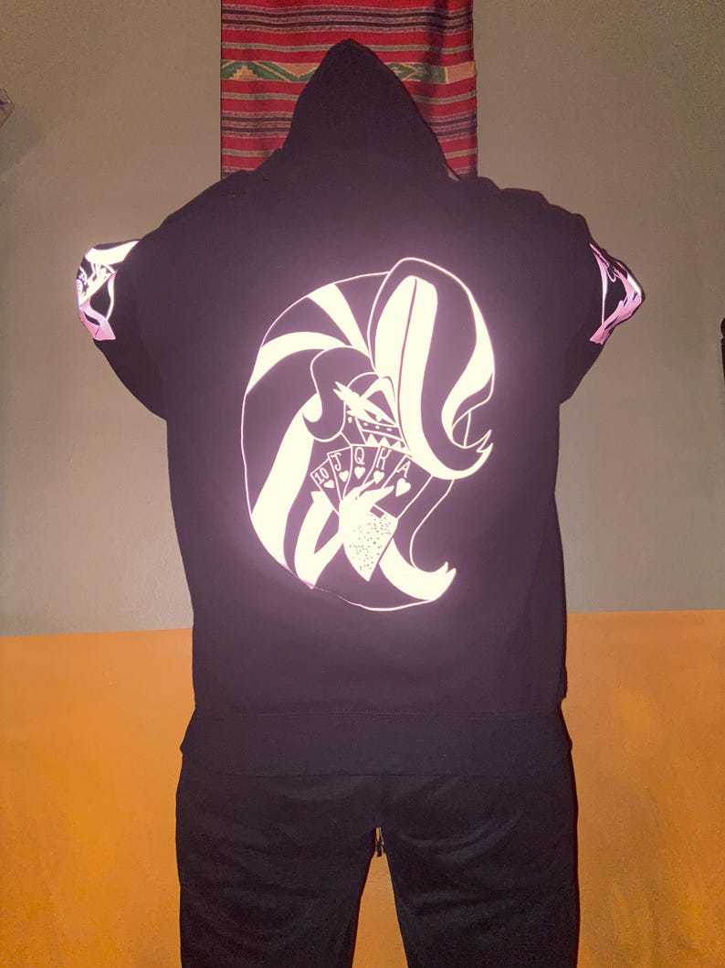 Angeldust neon pink Reflective Hoodie - loose fit unisex nighttime essential riding pullover-Coordom