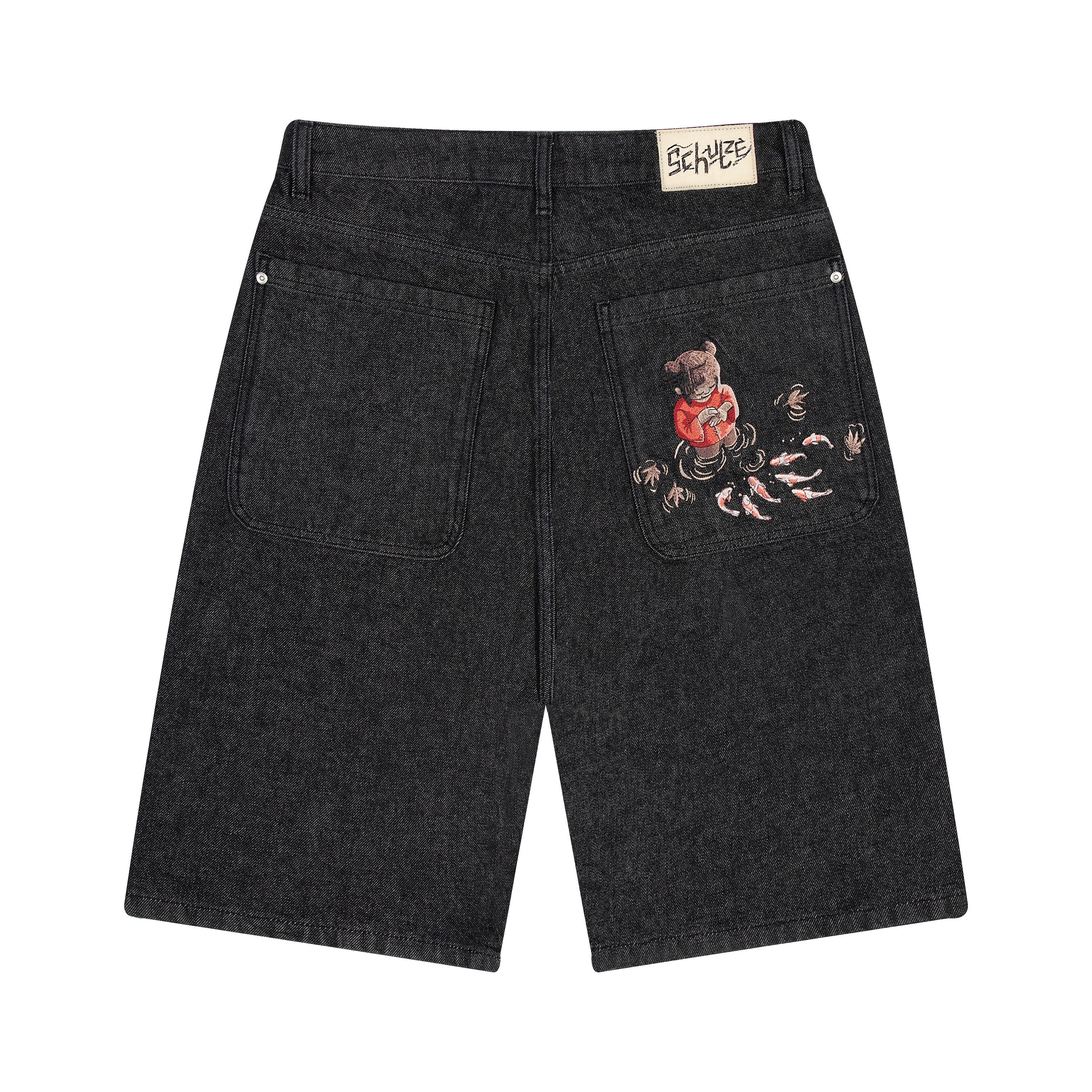 "koi fish v2" Jorts raw black-Coordom