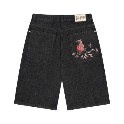 "koi fish v2" Jorts raw black-Coordom
