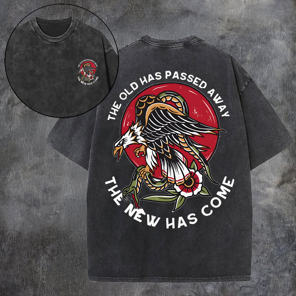 The Old Has Passed Away The New Has Come Printed Men's Washed Tee-Coordom