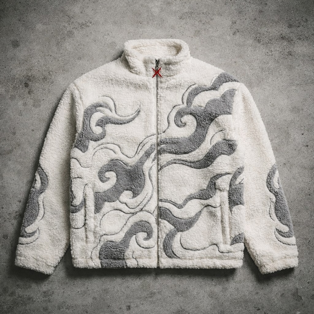 Luffy Gear 5 Sherpa Fleece Jacket | One Piece Anime Oversized Streetwear-Coordom
