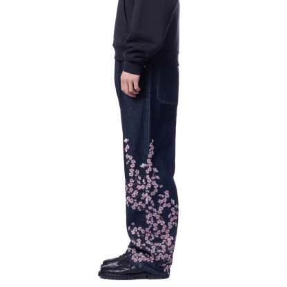 Blossom V3 Indigo Raw Denim Jeans | Vintage Streetwear Baggy Pants-Coordom