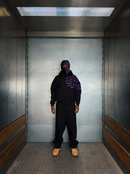 "SASUKE UCHIHA X CURSE MARKS" BALACLAVA ZIP HOODIE-Coordom