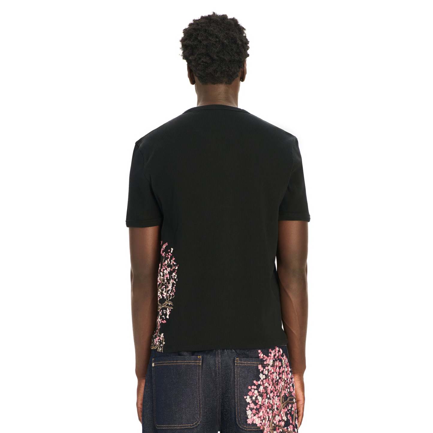 "blossom v3" ribbed T Shirt black-Coordom