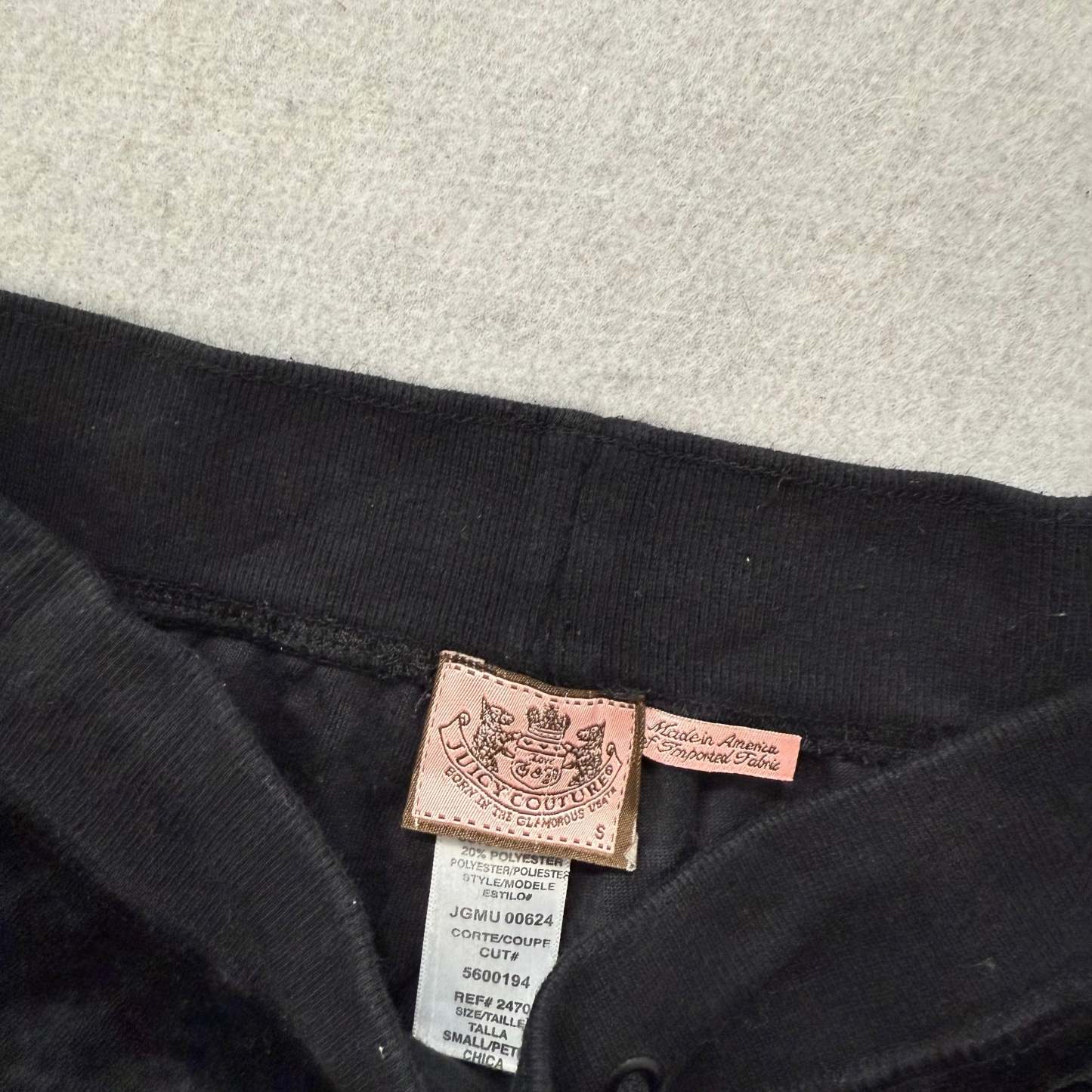Vintage Juicy Couture Women's Black Velour Flare Track Pants Drawstring Size S-Coordom