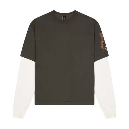 "yakuza" layered Longsleeve khaki-Coordom