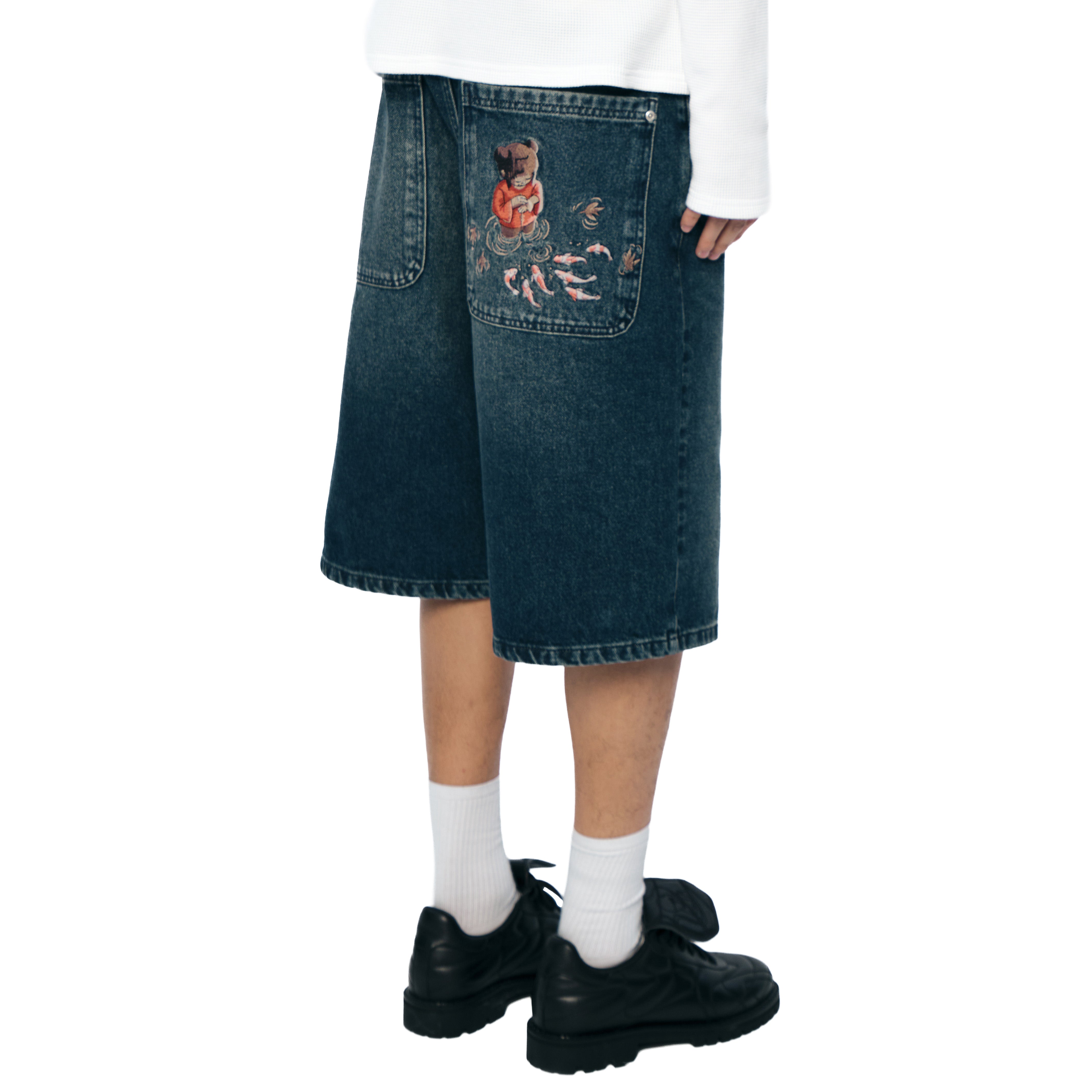 "koi fish v2" Jorts washed indigo-Coordom