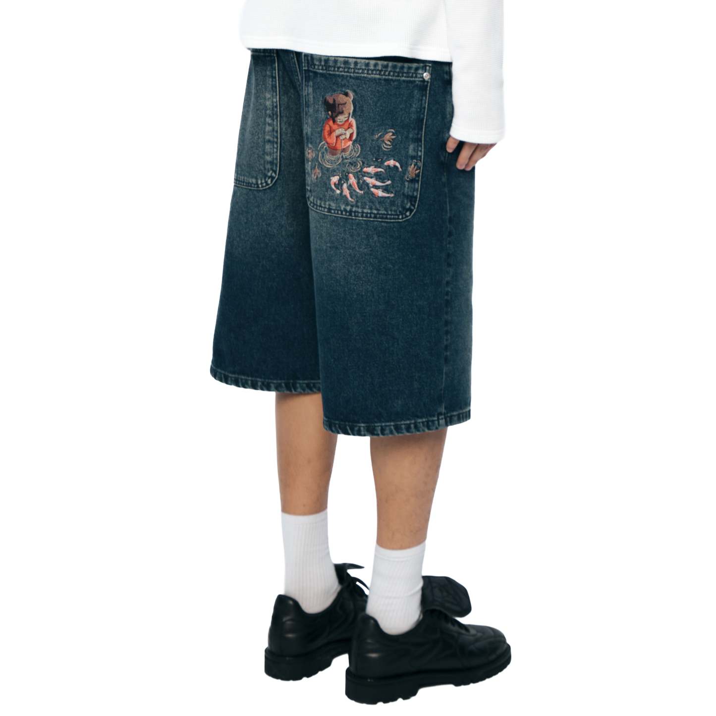 "koi fish v2" Jorts washed indigo-Coordom
