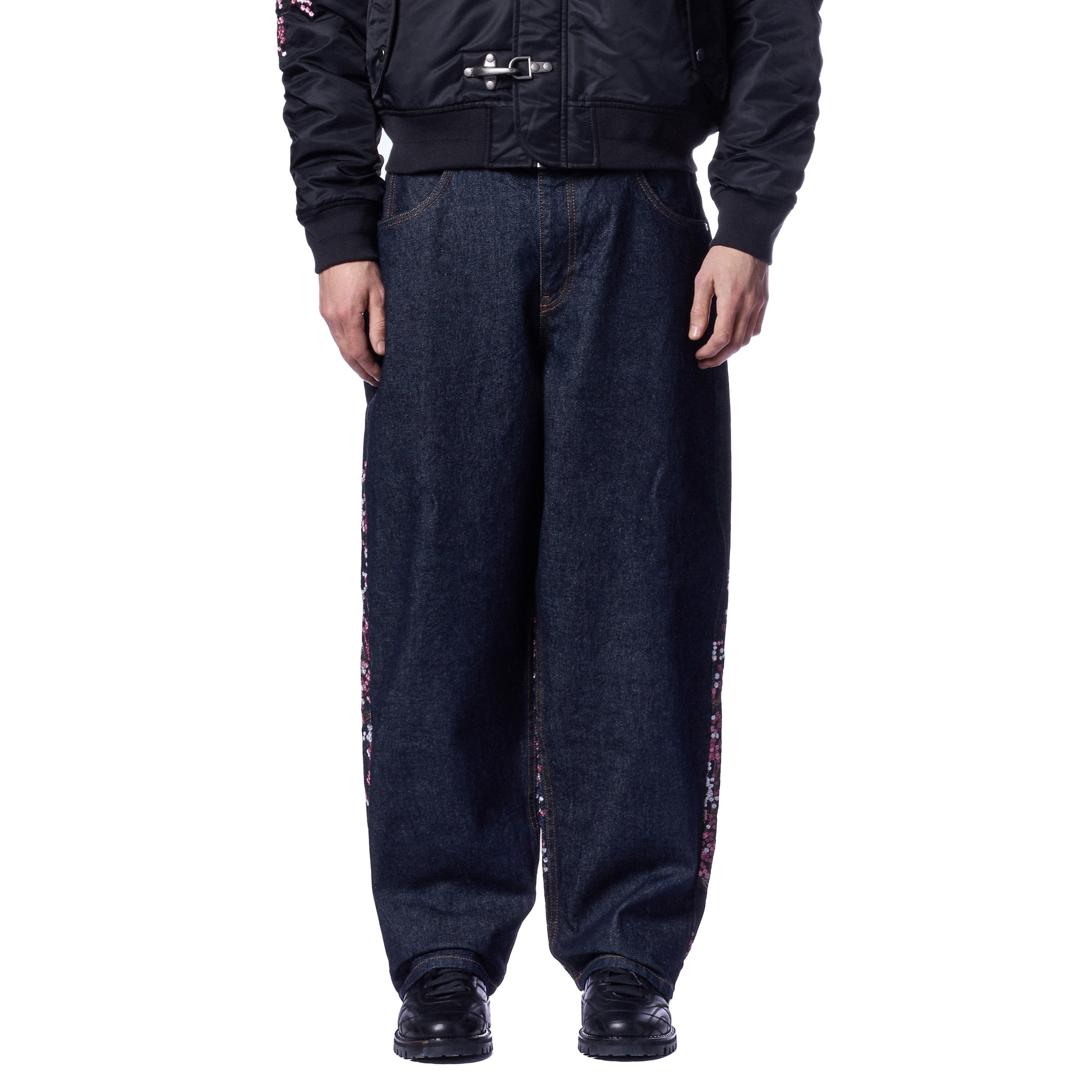 Blossom V3 Indigo Raw Denim Jeans (02) | Vintage Streetwear Baggy Pants-Coordom