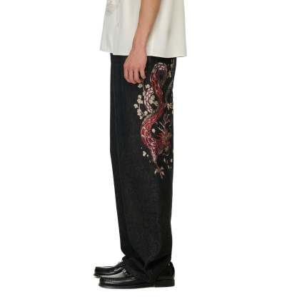 "yakuza" raw Denim black 01-Coordom