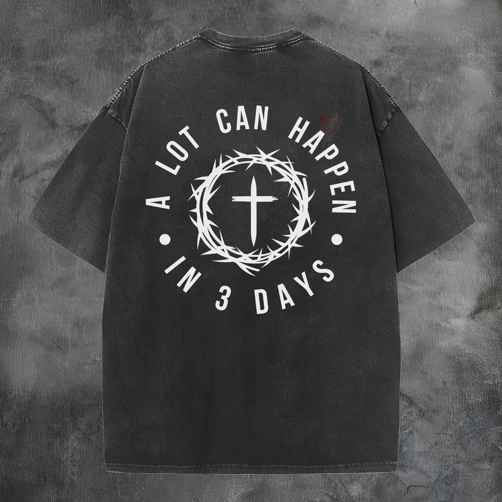 A Lot Can Happen In 3 Days Printed Men's Washed Tee-Coordom