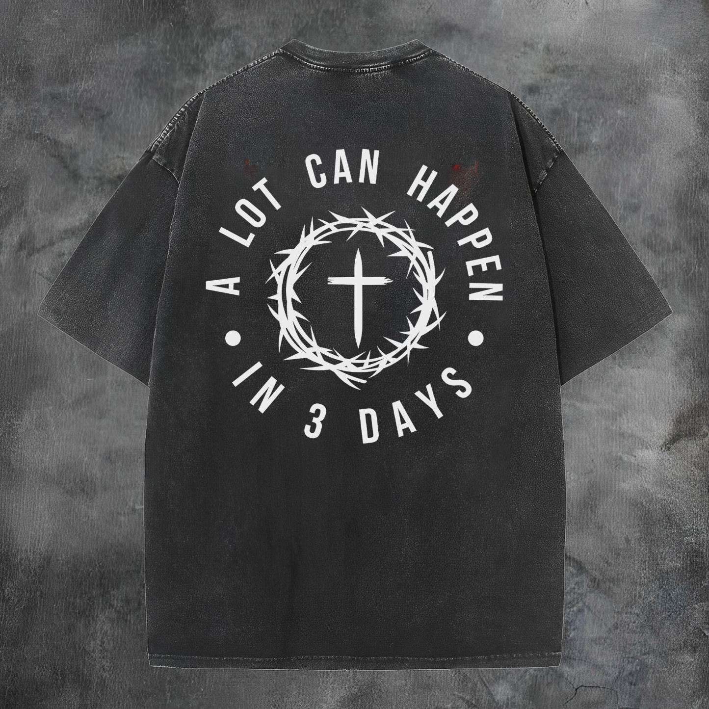 A Lot Can Happen In 3 Days Printed Men's Washed Tee-Coordom