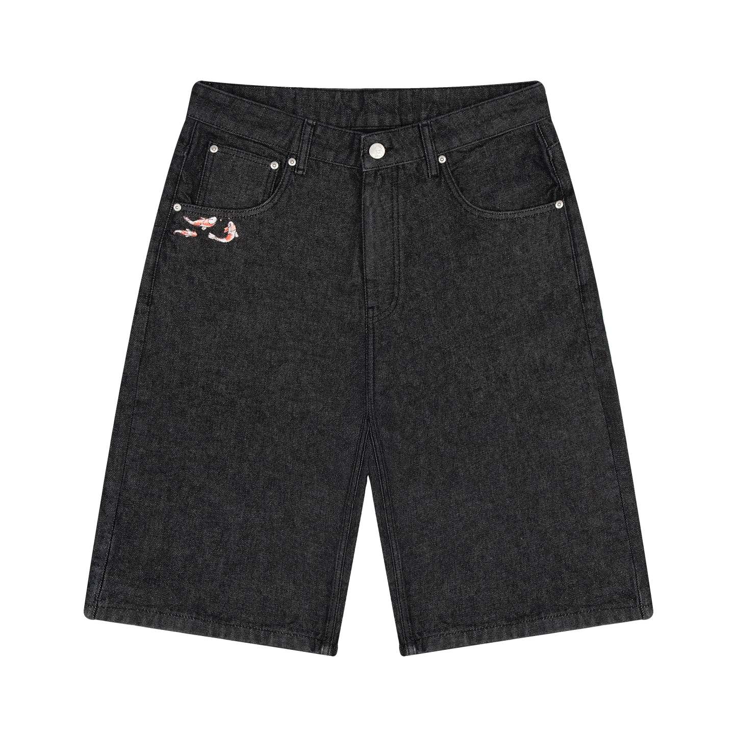 "koi fish v2" Jorts raw black-Coordom