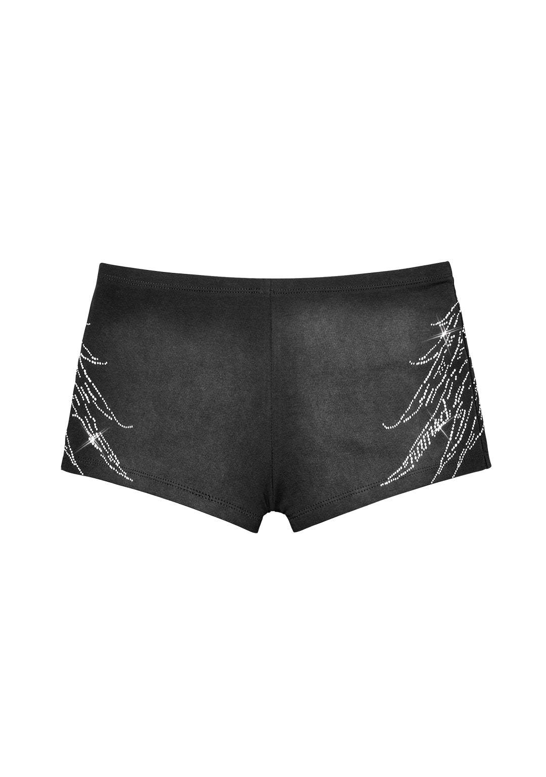 FALLEN RHINESTONE MICRO HOTPANT SHORTS WASHED BLACK-Coordom