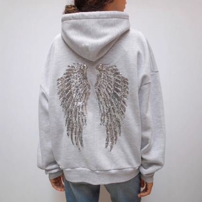 Hoodie with angel wings and glitter-Coordom