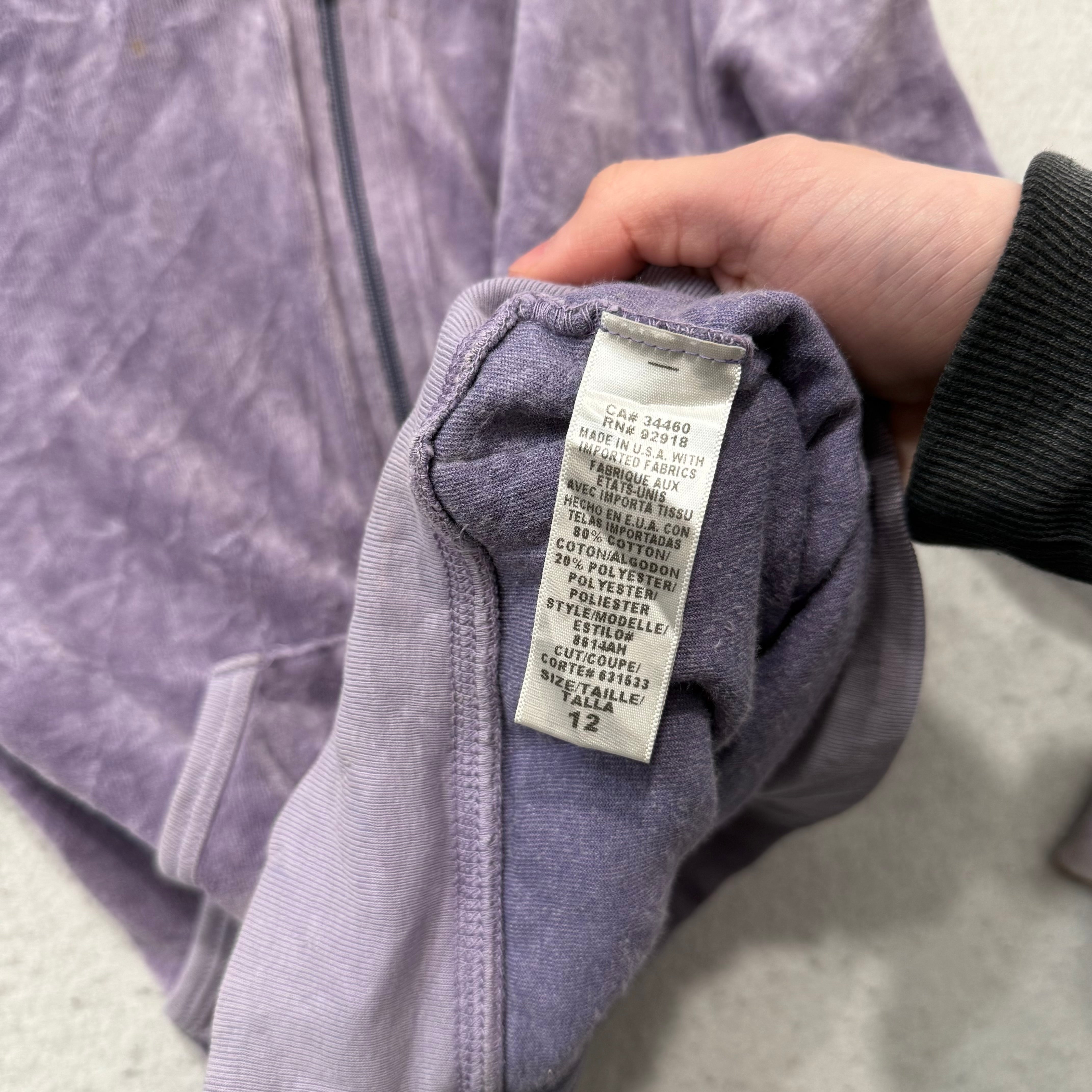 Juicy Couture All Hail Juicy Women's Lavender Velour Zip-Up Hoodie Y2k Size 12-Coordom