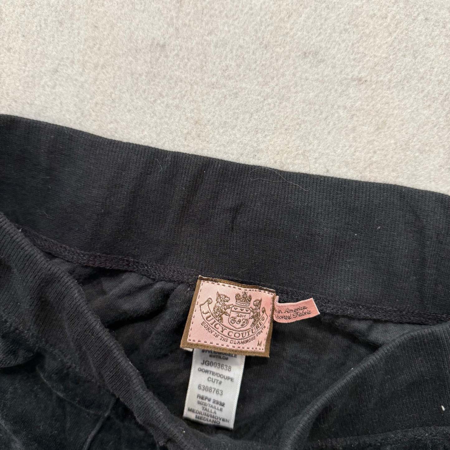 Juicy Couture Black Velour Tracksuit Set Zip Up Hoodie & Flared Pants Y2K Size M-Coordom