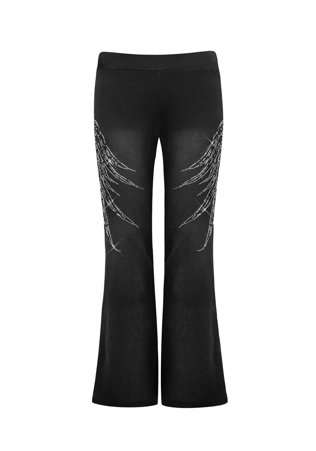 FALLEN RHINESTONE SCULPT PANTS WASHED BLACK-Coordom