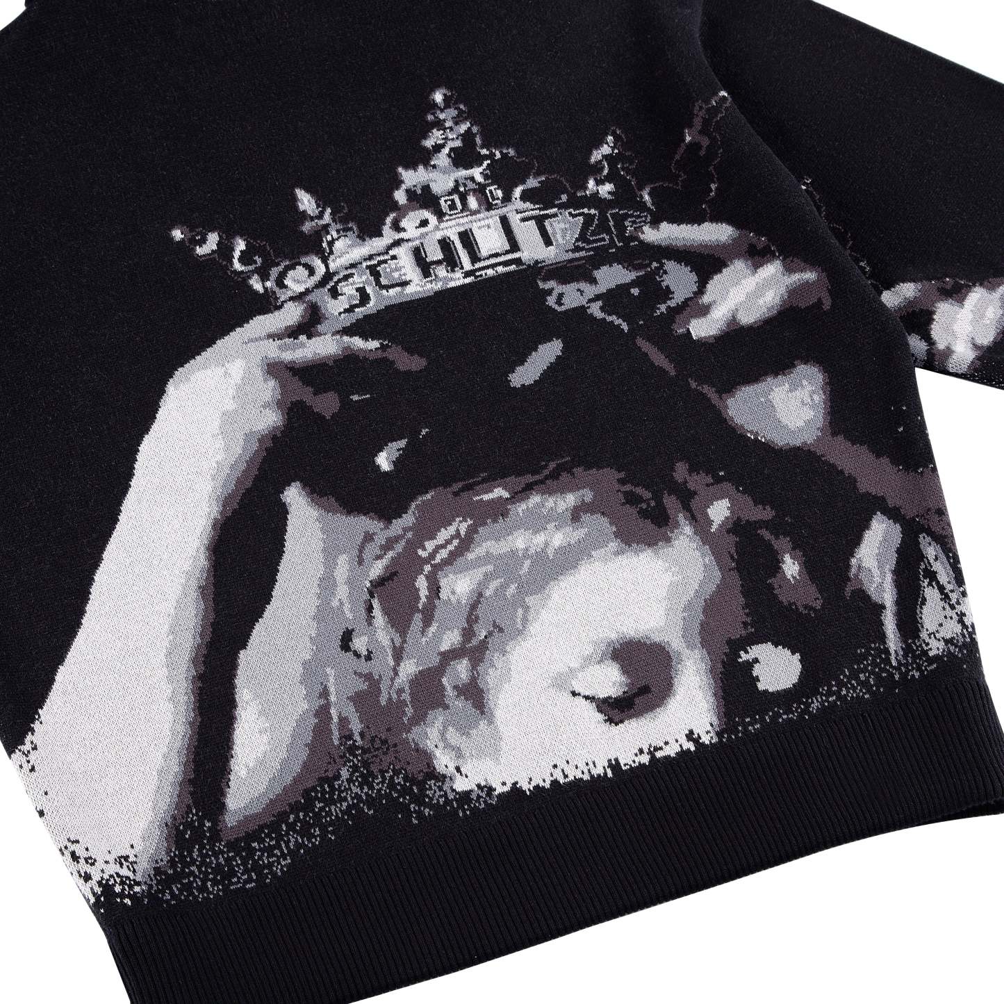 "awakening" knit Hoodie black-Coordom