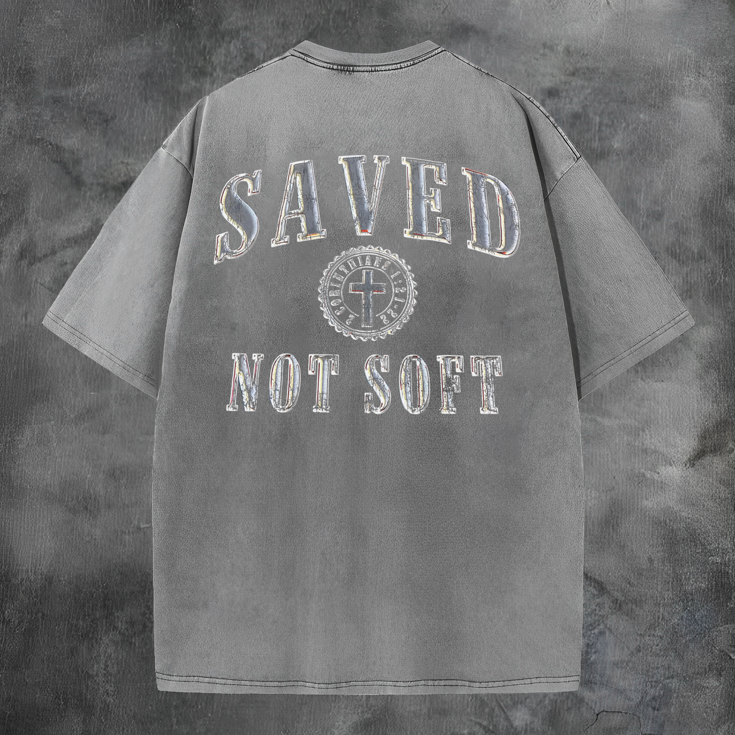 Saved Not Soff Printed Men's Washed Tee-Coordom