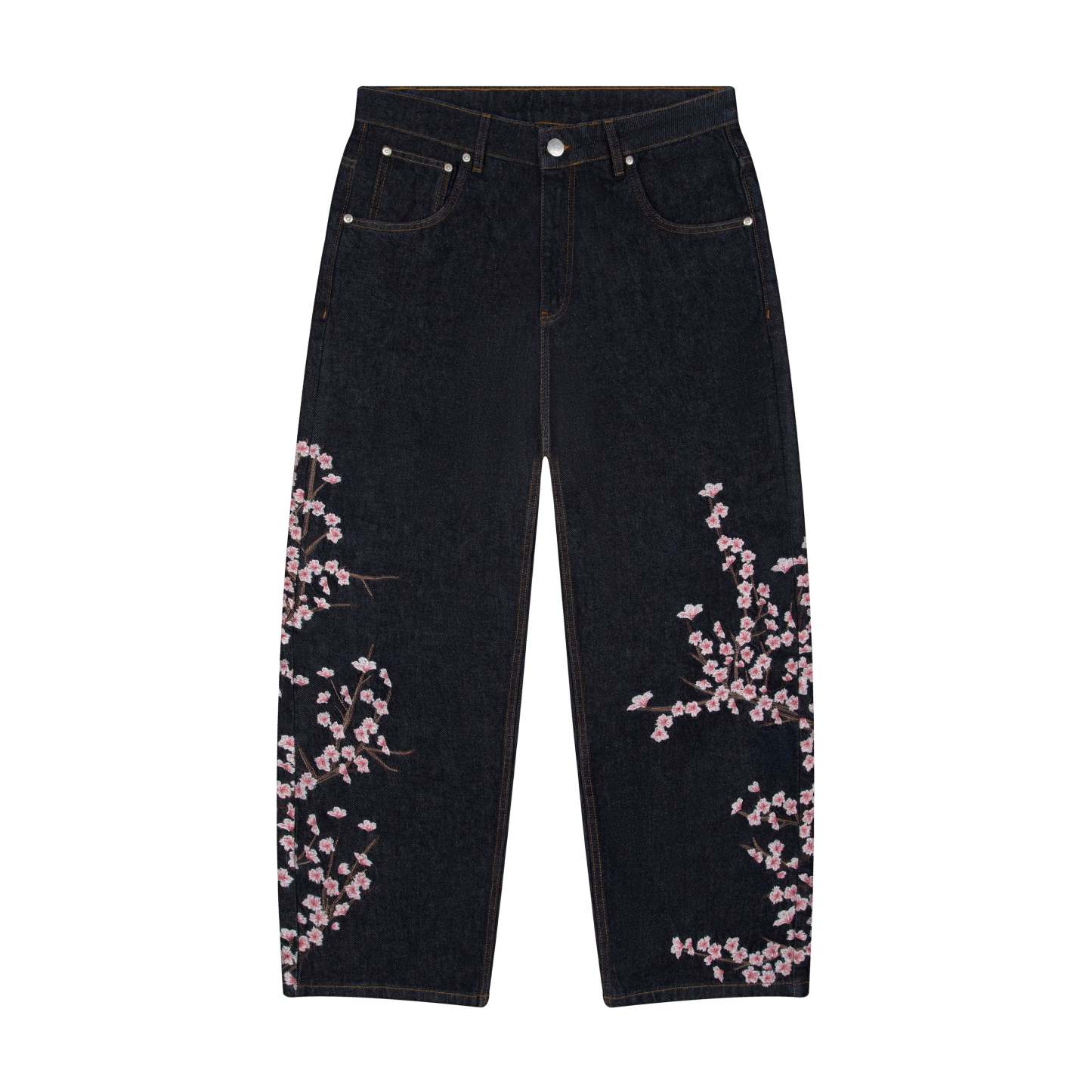 Blossom V3 Indigo Raw Denim Jeans | Vintage Streetwear Baggy Pants-Coordom
