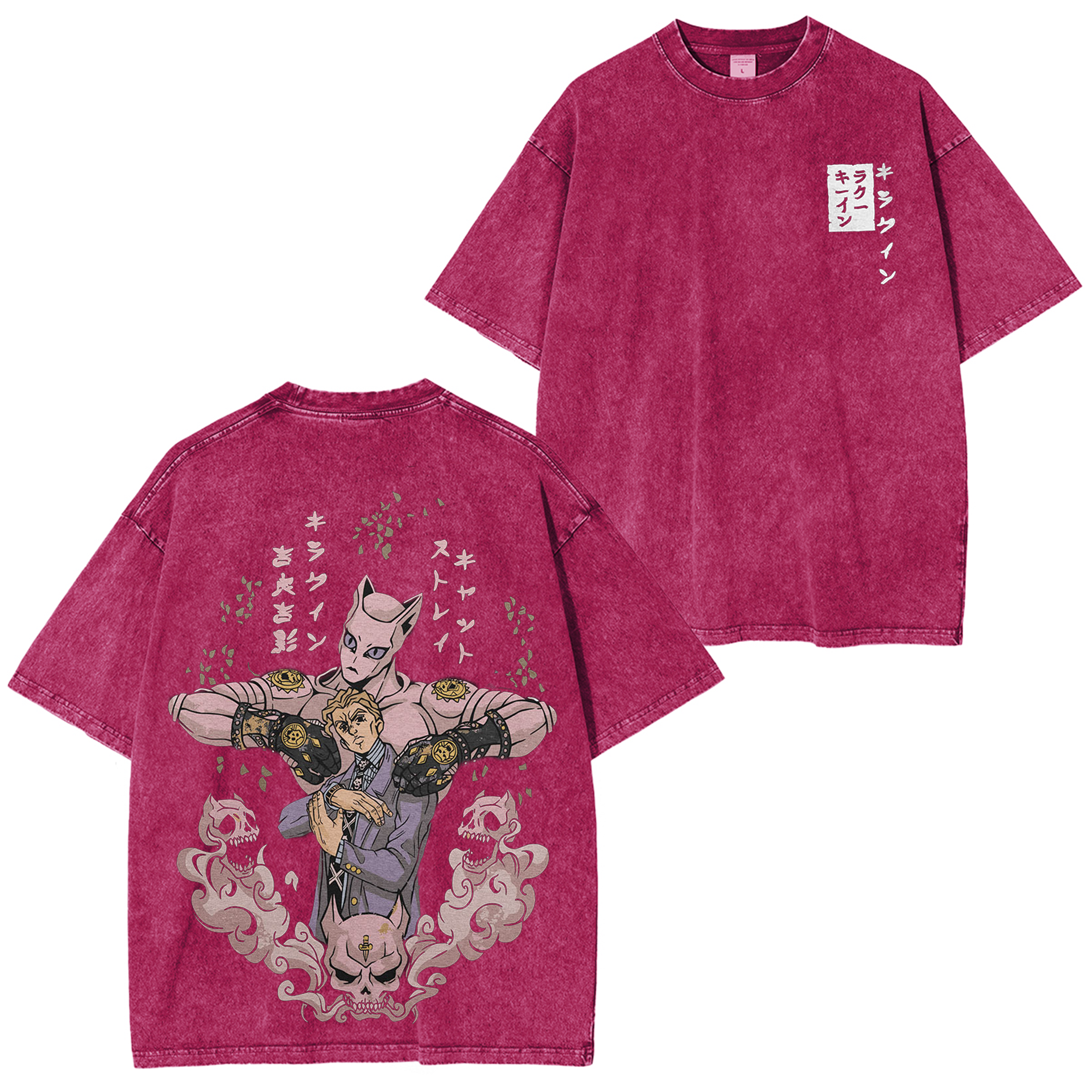 JoJo's Bizarre Adventure Kira Stand Graphic Vintage Unisex Washed T-Shirt-Coordom