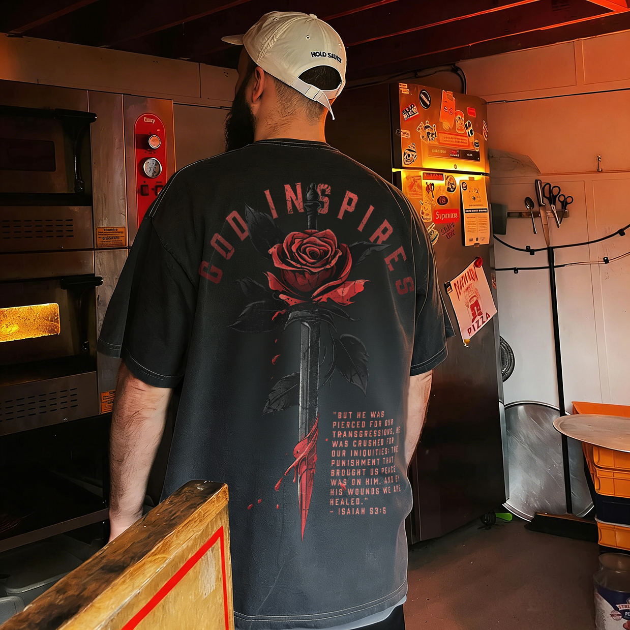 God Inspires Printed Men's Washed Tee-Coordom