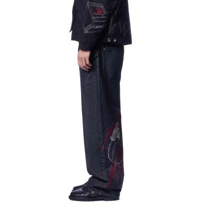 "wall street" black raw Denim-Coordom