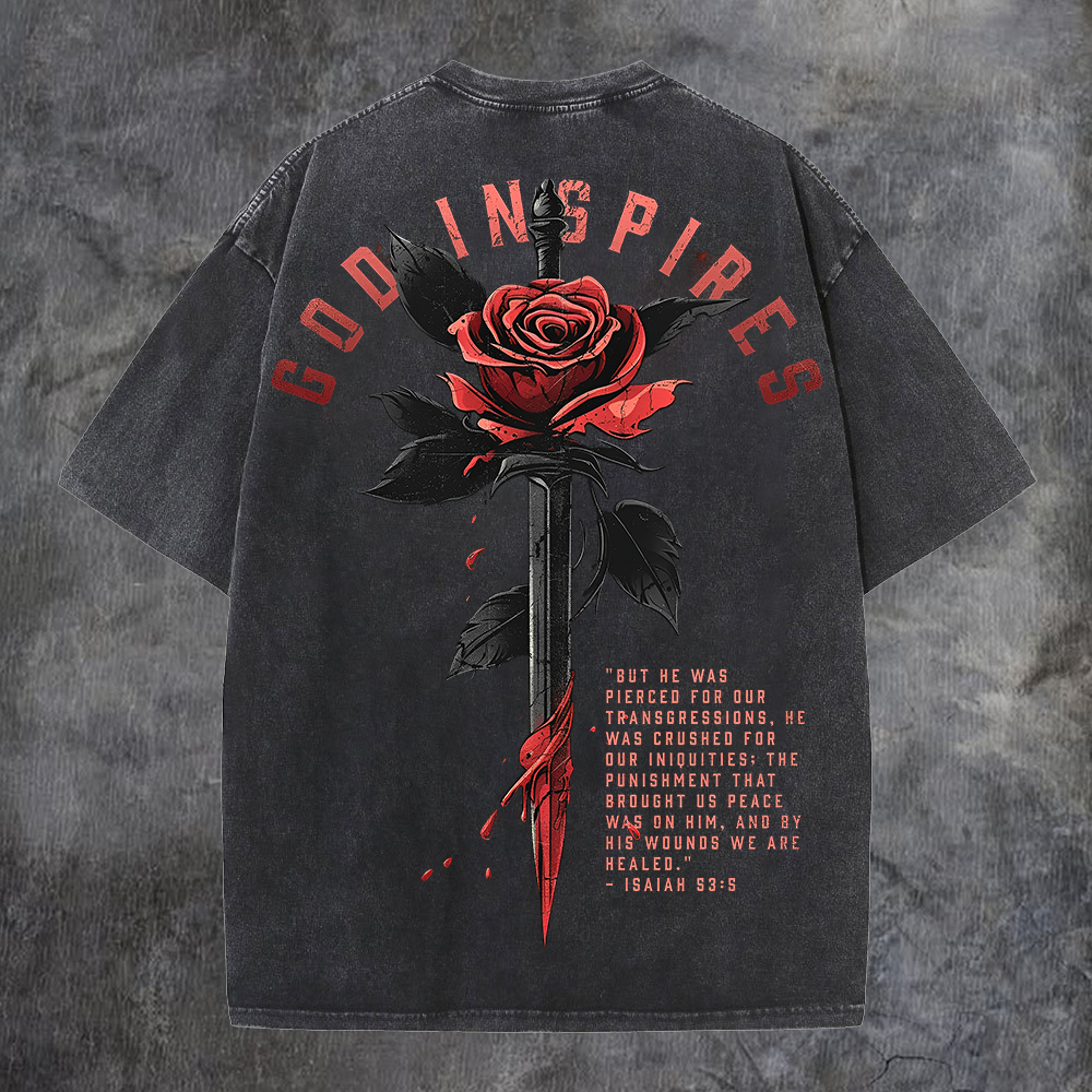 God Inspires Printed Men's Washed Tee-Coordom