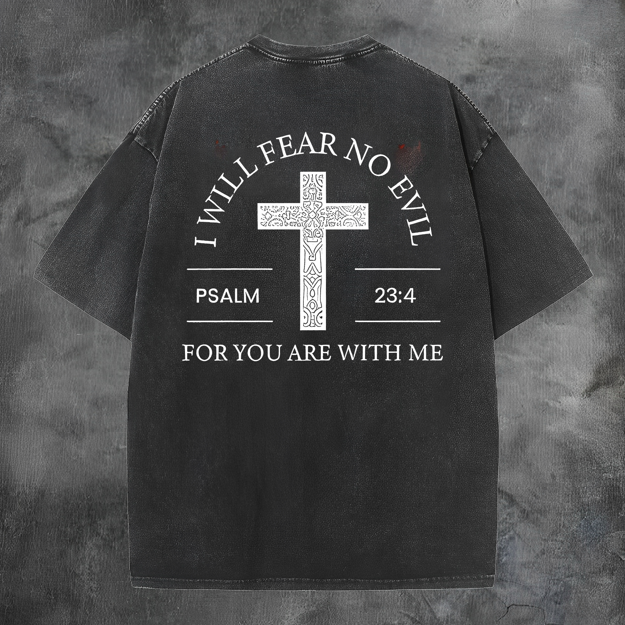 I Will Fear No Evil Printed Men's Washed Tee-Coordom