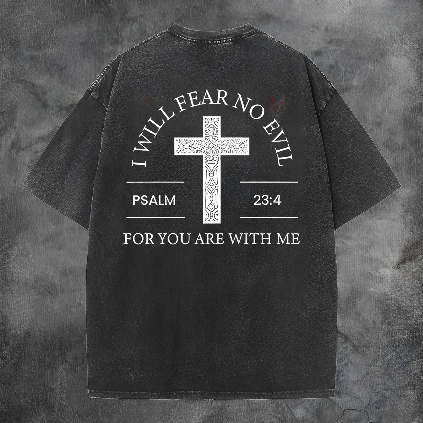 I Will Fear No Evil Printed Men's Washed Tee-Coordom