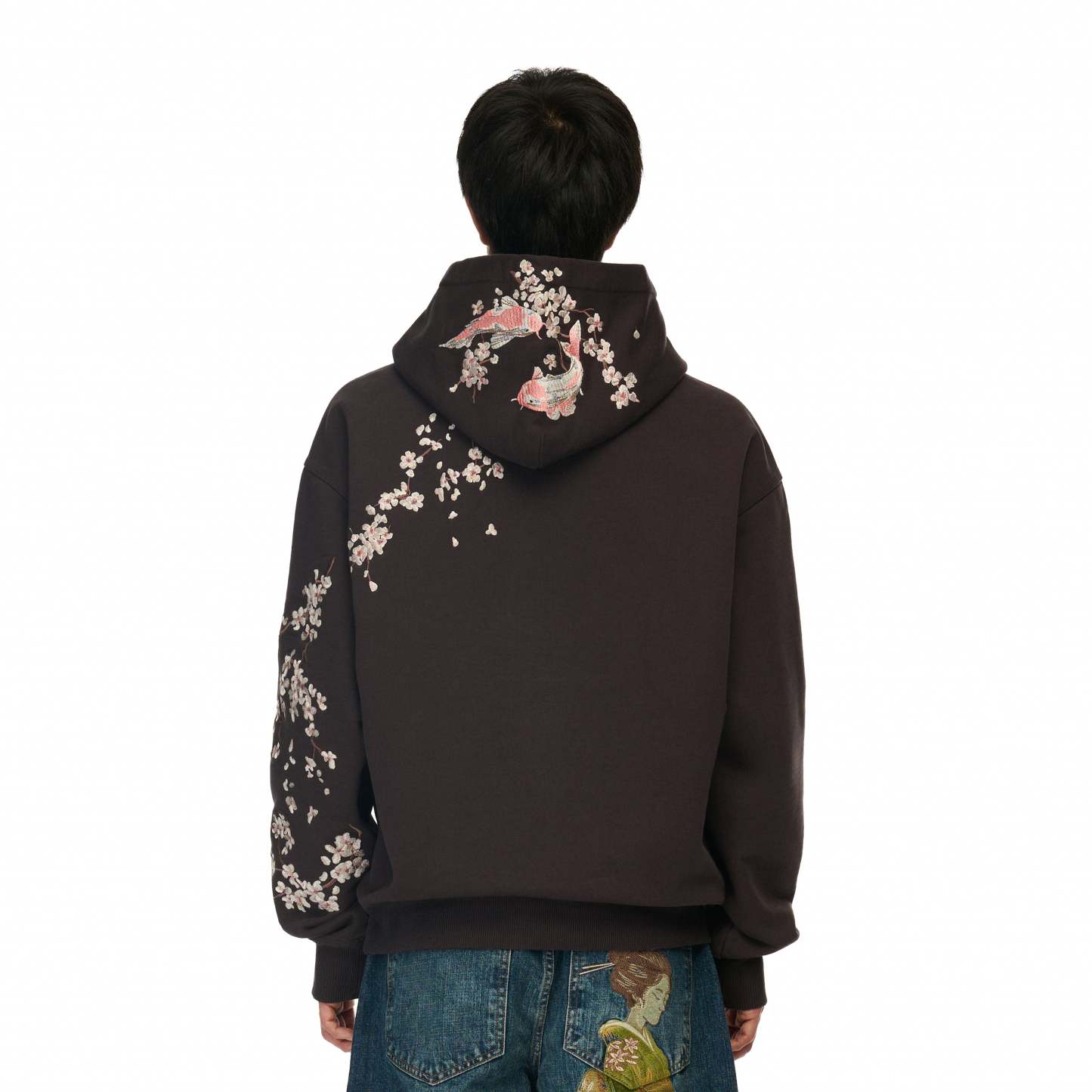 Yakuza Graphic Hoodie | Brown Streetwear Oversized Sweatshirt-Coordom