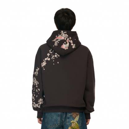 Yakuza Graphic Hoodie | Brown Streetwear Oversized Sweatshirt-Coordom